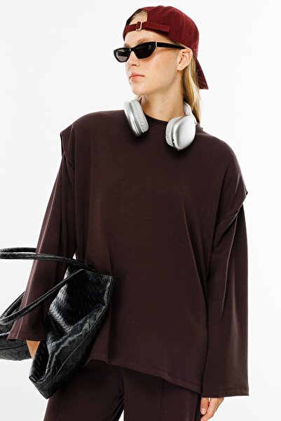 Hooopstore Bitter Coffee Padded Compact Cotton Sweatshirt