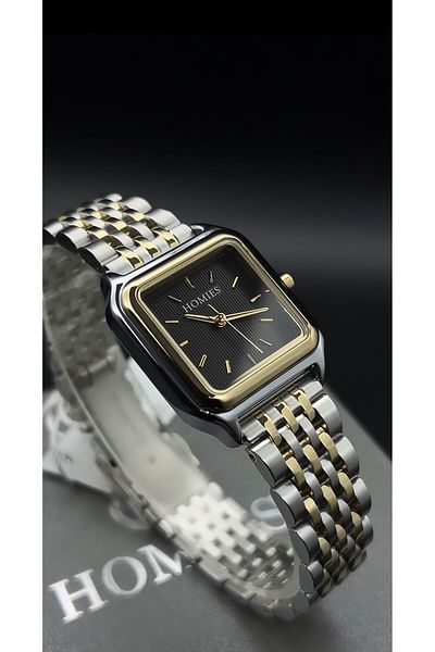 Homies Homi̇s Women's Wristwatch Steel Cord 3 Atm Water Proof Black Dial