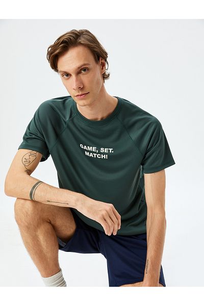 Koton Slogan Printed Crew Neck Short Sleeve Oversize Sports T-Shirt