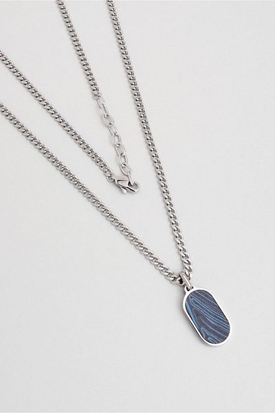 So CHIC... Carbon Fiber Detailed 65 cm Steel Men's Necklace