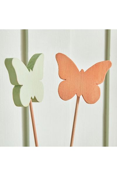 Home Box Trent 2-Piece Wooden Butterfly Sticks Set - 10x8x36 cm