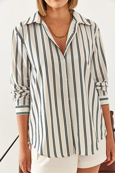 Bianco Lucci Women's Striped Basic Shirt 60451010