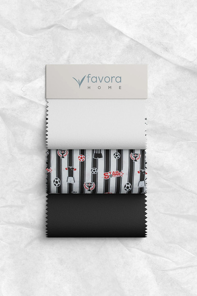 FAVORA Σετ Παπλωματοθήκη Fan Cotton Ranforce - Μαύρο - Λευκό