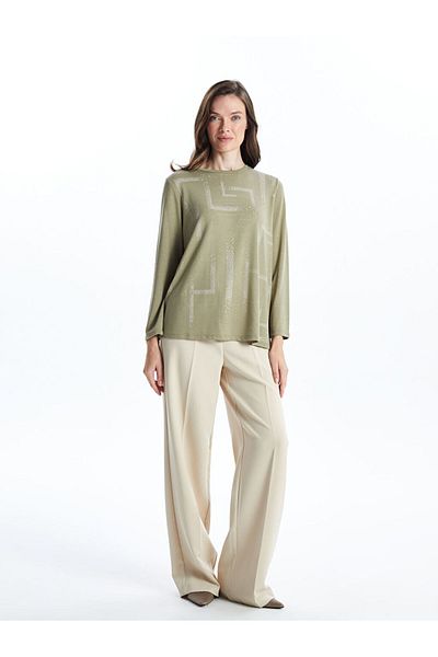 LC Waikiki Crew Neck Patterned Women's Blouse
