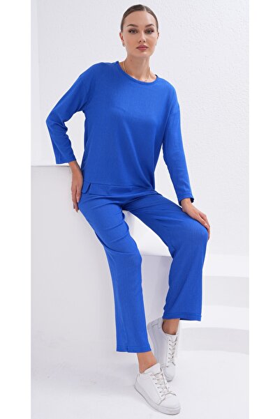 DEVRİMAY TEKSTİL Plavi Bürümcük set: dukserica, pantalone i tunika