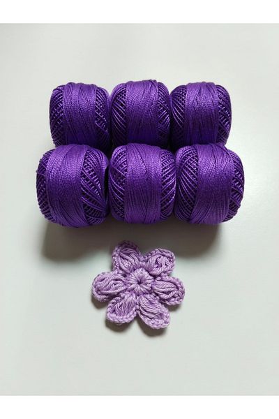 domino 8 Koton Perle Etamin Rococo Brazilian Embroidery Floss Set of Six Purple
