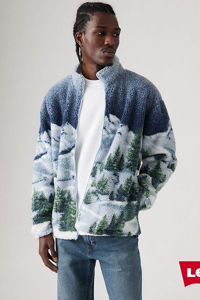 Levi's Pulover Sherpa Jacquard cu fermoar cu croiala relaxata - A9260-0001