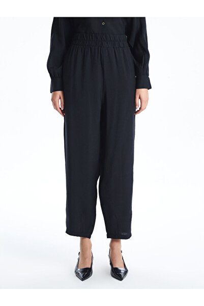 LC Waikiki Black Elastic Waist Women's Trousers