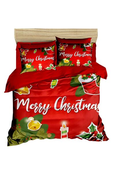 Fabeteks Christmas and Christmas Waxed Digital Duvet Cover Set