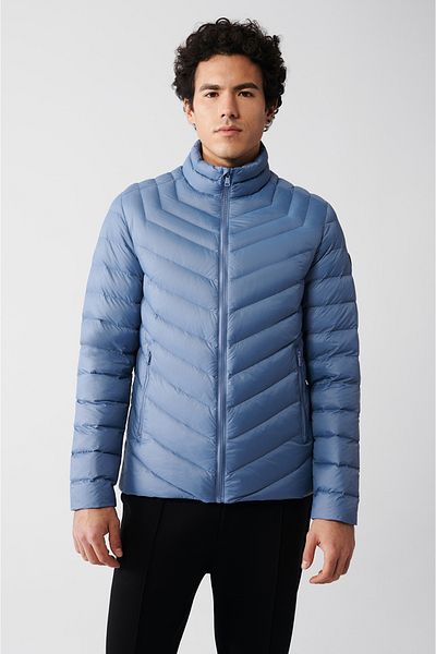 Avva Hellblaue, wasserabweisende, winddichte Daunenjacke für Herren B 006020