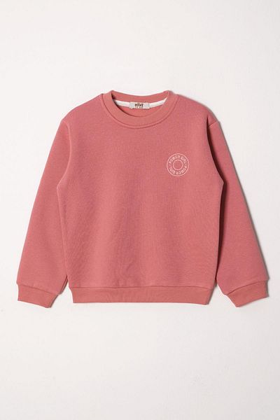 zepkids Sweat pentru fete de culoare coral brodat Power Girl