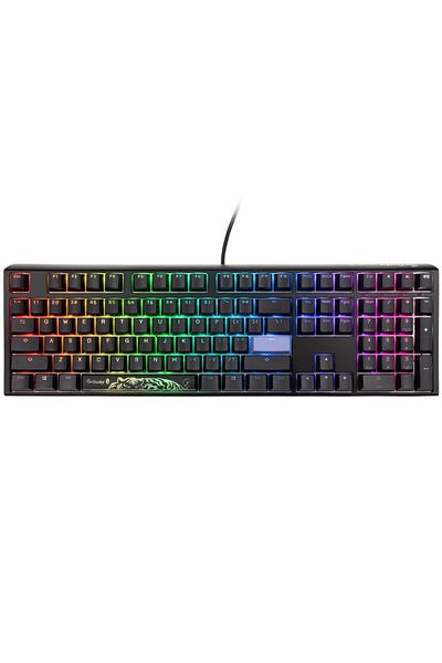 Ducky One 3 Classic Black/White Fullsize 100% Cherry Blue Mechanical Gaming Keyboard