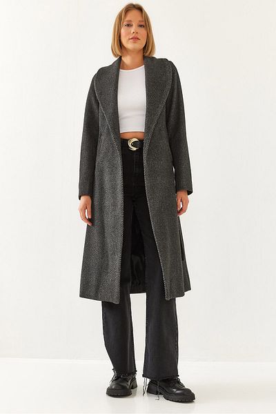 Bianco Lucci Belted Stamped Women's Coat - 2353 60351083