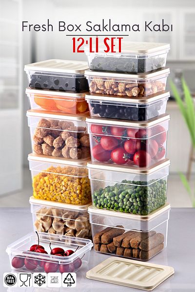 Nandy Home 12 Piece Set Freshbox Storage Container Suitable for Microwave and Diffraction