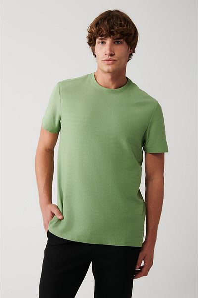Avva Ανδρικό μπλουζάκι Aqua Green 100% Cotton Crew Neck A31y1057