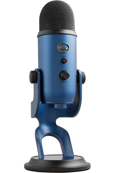 logitech ميكروفون USB Blue Yeti لأجهزة الكمبيوتر الشخصية وأجهزة Mac والألعاب والتسجيل والبث المباشر - أزرق داكن