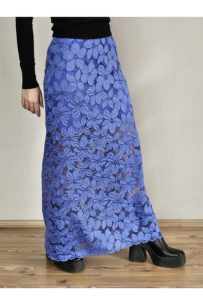 DEEP BEACH Retro Lace Maxi Skirt