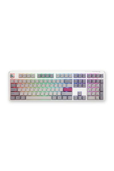Ducky One 3 Mist Grey Fullsize 100% Cherry Red Key US Mechanical Gaming Keyboard