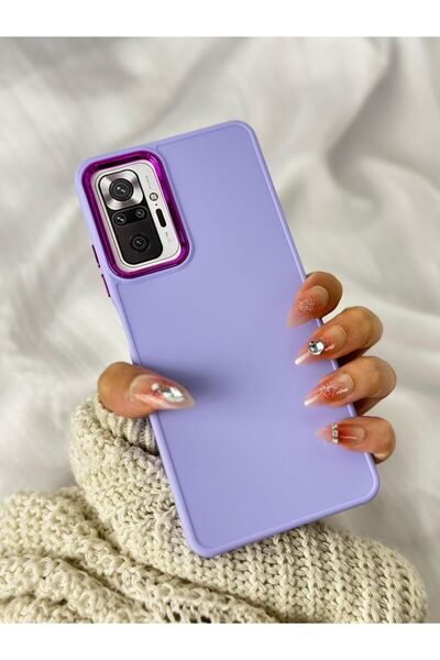 Vip Case Xiaomi Redmi Note 10 Pro Uyumlu Kılıf Parlak Metal Çerçeveli Pastel Renkli Silikon Ruby Kapak