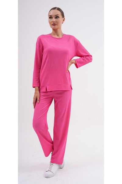 DEVRİMAY TEKSTİL Pink Women's Tunic and Trousers Set