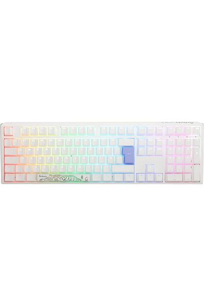 Ducky One 3 Classic Pure White Fullsize 100% Cherry Blue Key Mechanical Gaming Keyboard