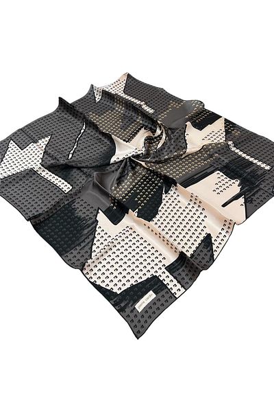 Pierre Cardin Μεταξωτό Φουλάρι - 8946438-911 Μαύρο καπνιστό Twill