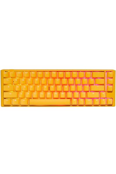 Ducky لوحة مفاتيح الألعاب الميكانيكية One 3 Yellow Ducky SF 65% Cherry Red Key