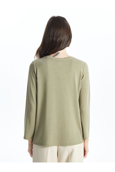 LC Waikiki Bisiklet Yaka Desenli Kadın Bluz