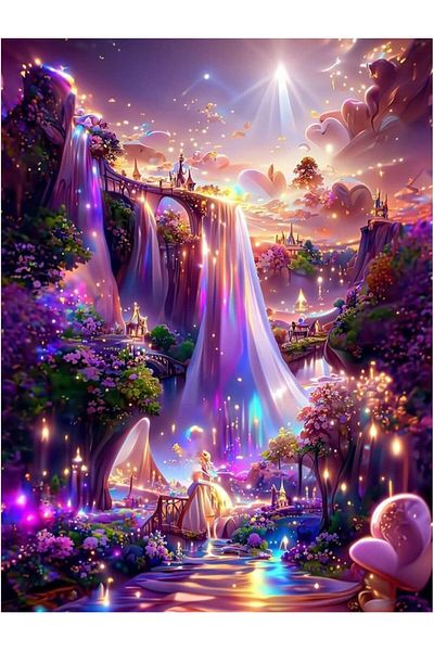 pixartsanat Wonderland Pixart Art Mosaic Painting Glittered Stone 40X60