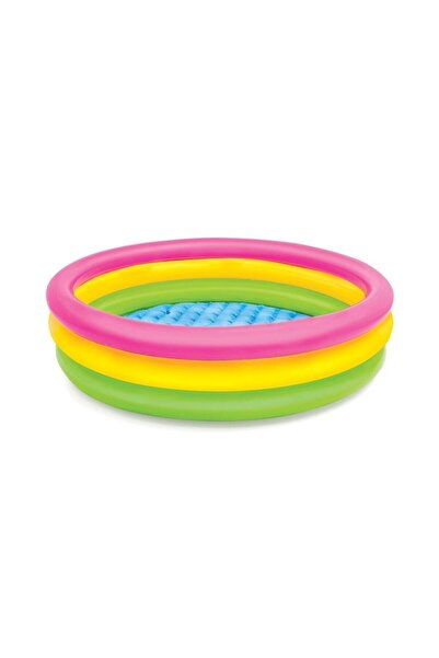 Generic Brand Children's 3 Ring Double Colorful Inflatable Pool 114 X 25 Cm