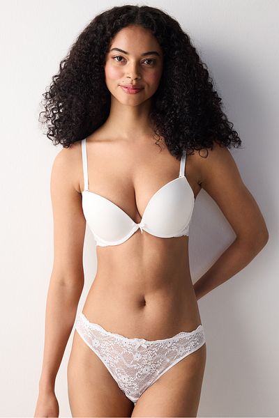 Penti Λευκό Super Push Up Lace Lace σουτιέν
