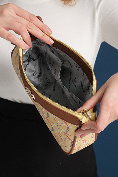 Garbalia Geantă galbenă pentru femei Cecina cu model personalizat cu curea reglabilă pentru umăr și mâner