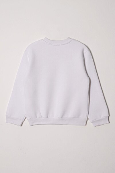 zepkids Power Girl Embroidered Girl's Ecru Color Sweat