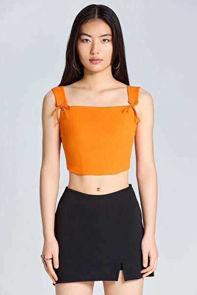 World Fashion Trends WFT2584 Bağcık Askılı Orange Crop