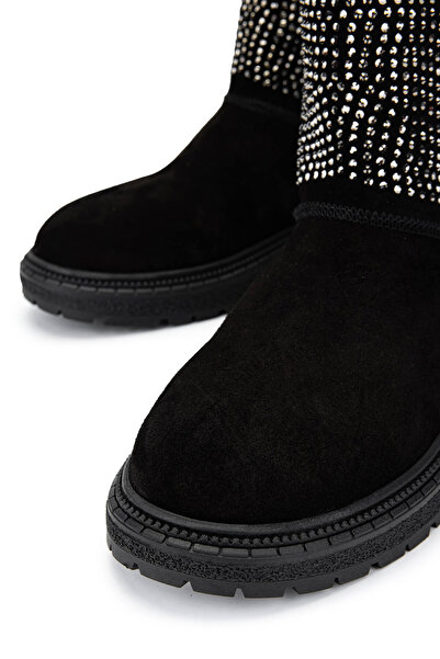 Tamer Tanca Kadın Hakiki Deri Siyah Süet/Taş Casual Bot