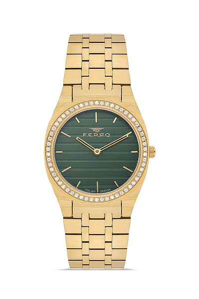FERRO Yellow Steel Cord Women's Wristwatch Fl43003A-B6