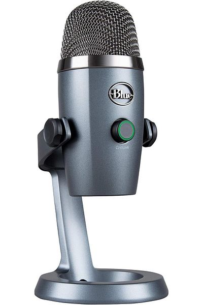 logitech ميكروفون USB Blue Yeti Nano Premium لأجهزة الكمبيوتر الشخصية وأجهزة Mac والألعاب والتسجيل والبث المباشر - رمادي