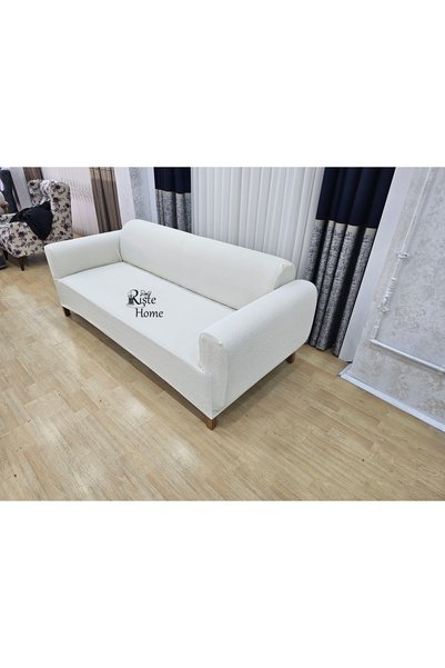 Rişte Home Quality Standard Jacquard Semi Finish 1 Pcs 3 Seater Bar Pattern Elastic Seat Cover, Case
