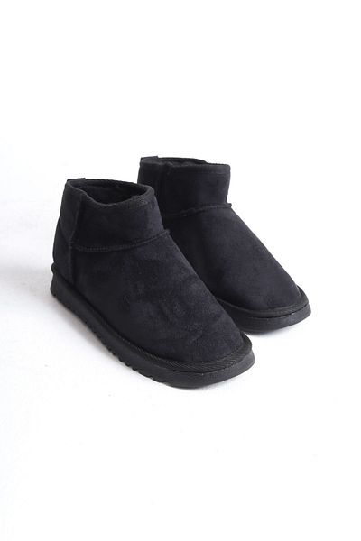 MODA MHS Γυναικείες μίνι μπότες Nubuck με χαμηλή σόλα με γούνα στο εσωτερικό