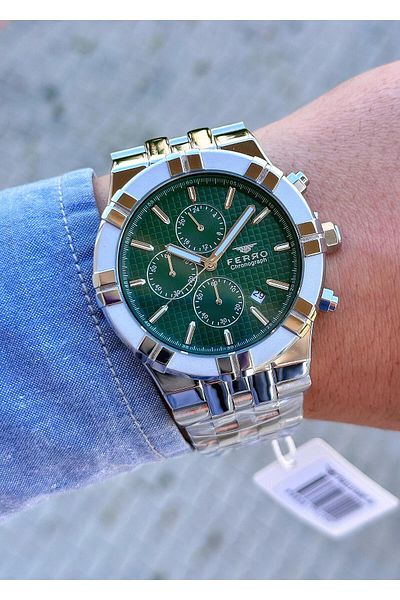 FERRO Men's Wristwatch - Waterproof Steel Case and Cord