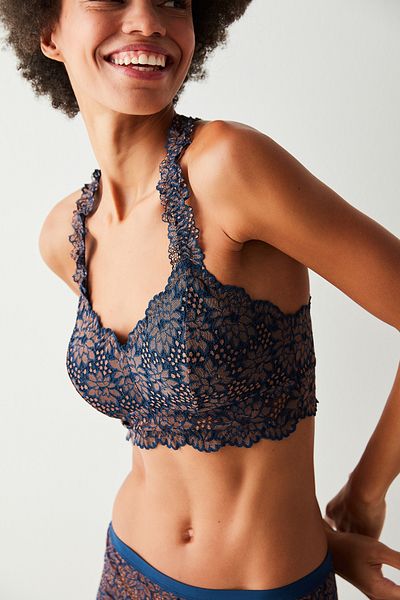 Penti Bonita Navy Blue Lace - Perfect Colors Bralette Without Support