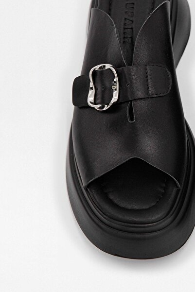 NILUFARR Palmer Чорна натуральна шкіра - Аксесуар з ременем Деталізовані туфлі на підборах