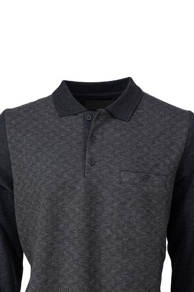 Oppland Men's Winter Sweater Cotton Buttoned Polo Collar Pocket Long Sleeve Classic Patterned Relaxed Fit