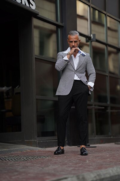 Fc Plus Siyah Yarım Astarlı Ceket - Slim Fit