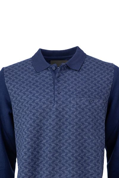 Oppland Pulover de iarnă pentru bărbați, bumbac, cu nasturi, guler polo, buzunar, mânecă lungă, model clasic, cu croială relaxată