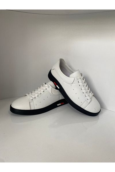 MEROSS Genuine Leather Men's White Shoes Orthopedic Comfortable Stylish
