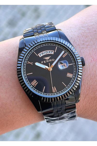 FERRO Men's Wristwatch - Waterproof Steel Case and Cord