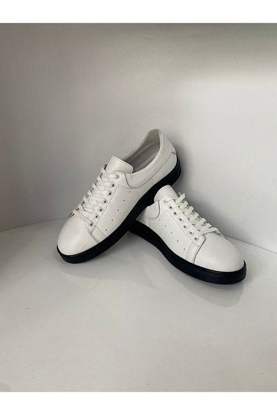 MEROSS Genuine Leather Men's White Shoes Orthopedic Comfortable Stylish