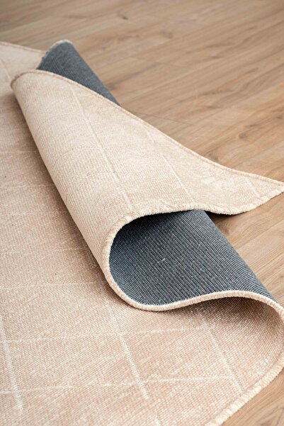 Lorente Home Mia Viscose Woven Carpet Non-Slip Base Washable Beige Entrance Carpet 1404