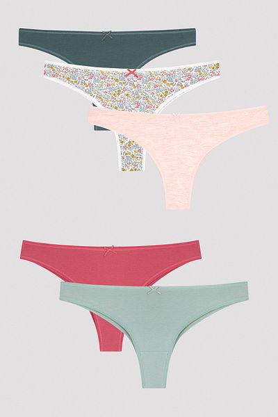Penti Πολύχρωμο Joyful 5-pack Brazilian εσώρουχο